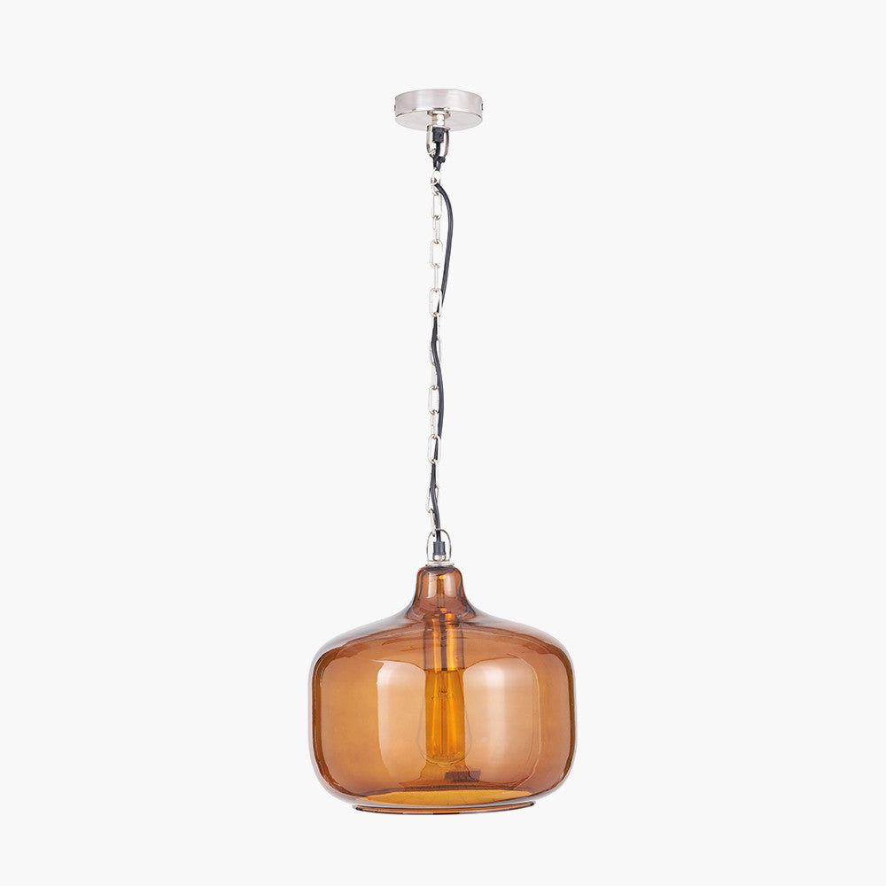 Corby Amber Glass Pendant