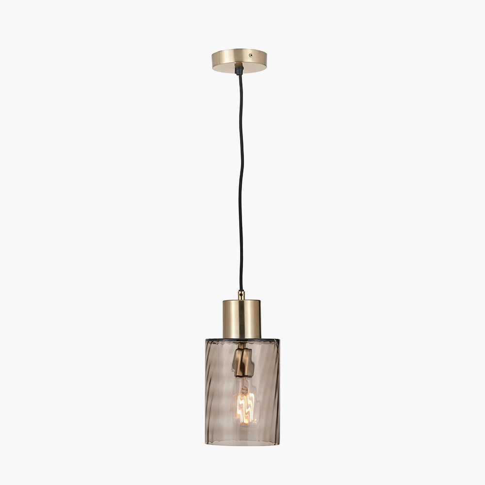 Loxley Ripple Effect Light Brown Glass Pendant
