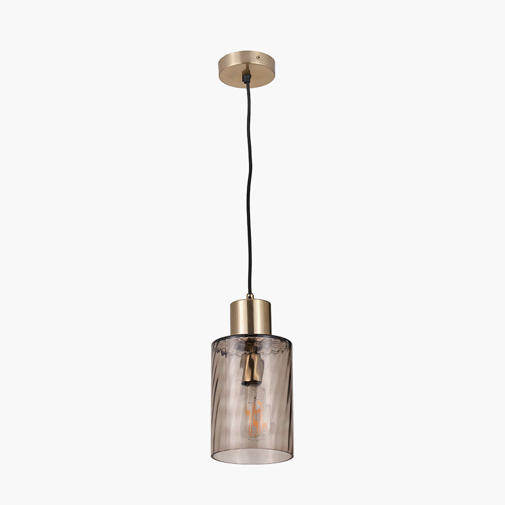 Loxley Ripple Effect Light Brown Glass Pendant