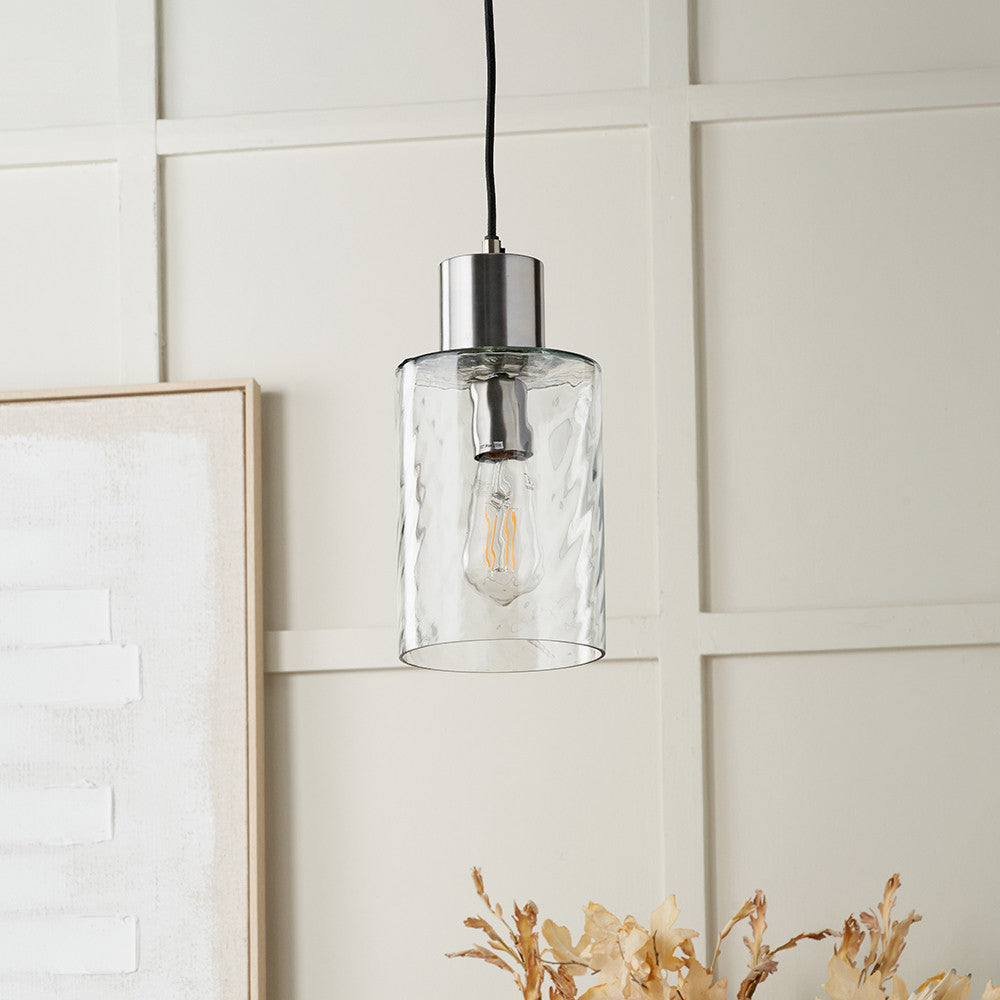 Loxley Ripple Effect Clear Glass Pendant