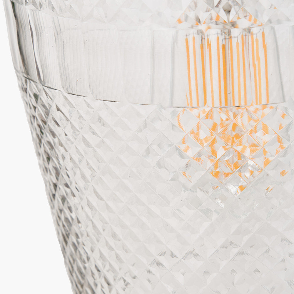 Giselle Diamond Design Clear Handcut Glass Pendant