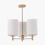 Bonham Natural Wood Veneer and Silver Metal 3 Light Pendant