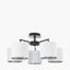 Elin Matt Black and Ivory 5 Light Pendant