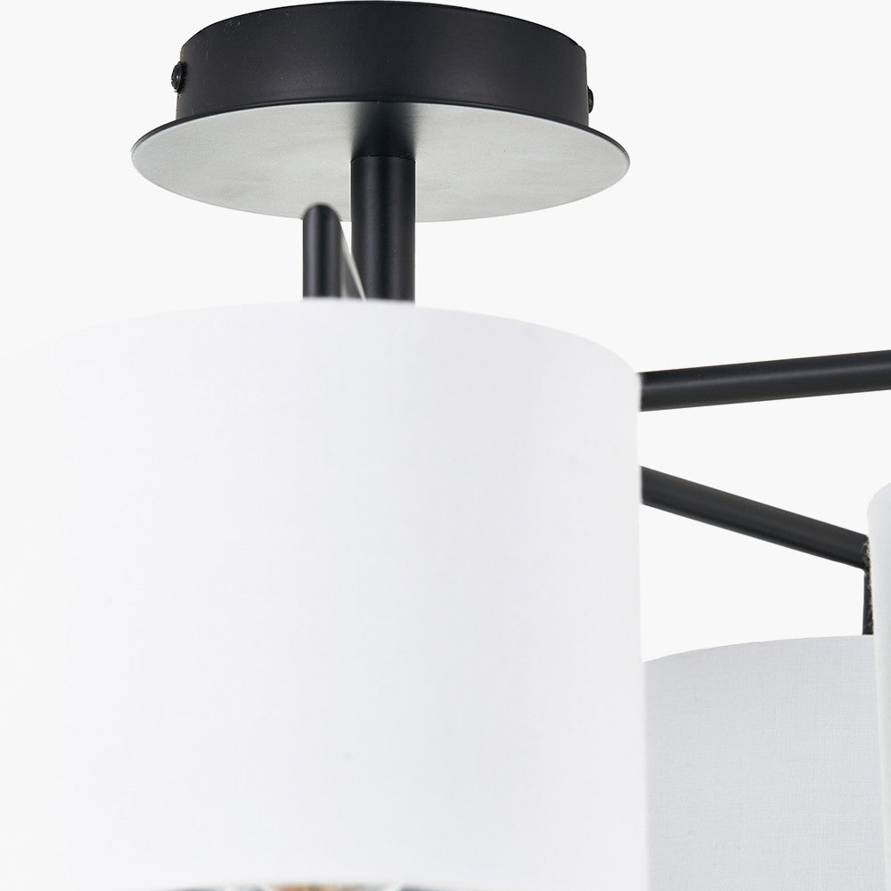 Elin Matt Black and Ivory 5 Light Pendant