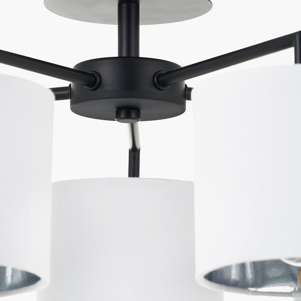 Elin Matt Black and Ivory 5 Light Pendant