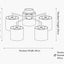 Elin Brushed Silver and Steel Grey 5 Light Pendant