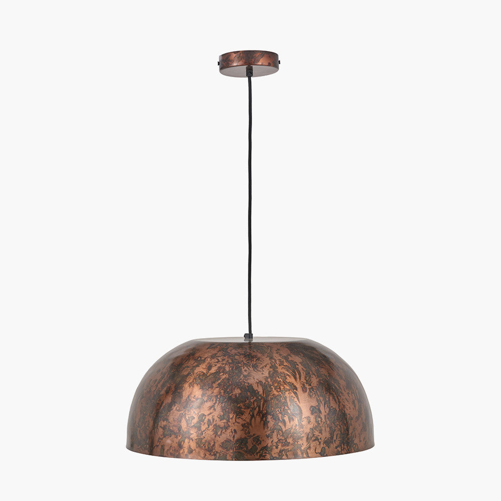 Mason Copper Effect Wide Domed Metal Pendant