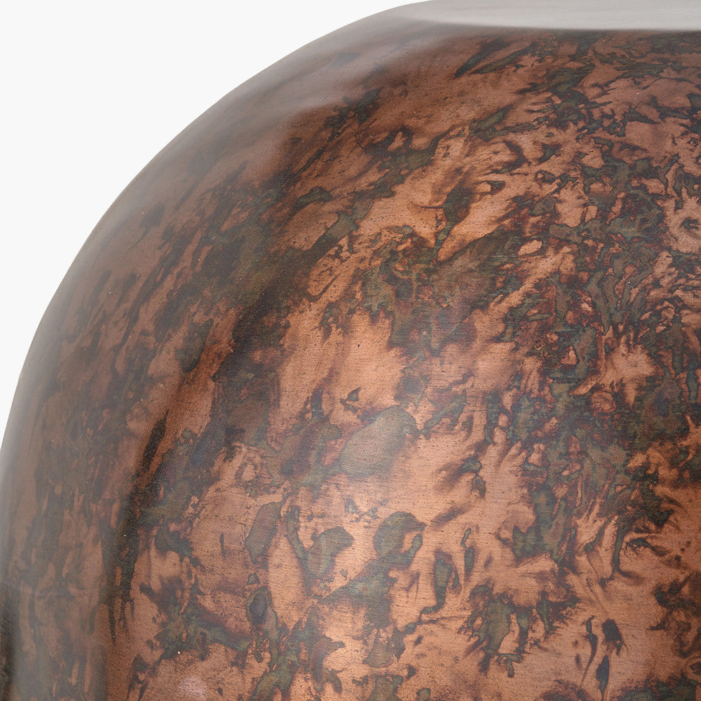 Mason Copper Effect Wide Domed Metal Pendant  | OUTLET