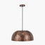 Mason Copper Effect Wide Domed Metal Pendant  | OUTLET