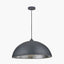 Anders Matt Black and Silver Leaf Metal Dome Pendant