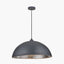 Anders Matt Black and Silver Leaf Metal Dome Pendant