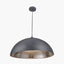 Anders Matt Black and Silver Leaf Metal Dome Pendant