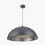 Anders Matt Black and Silver Leaf Metal Dome Pendant
