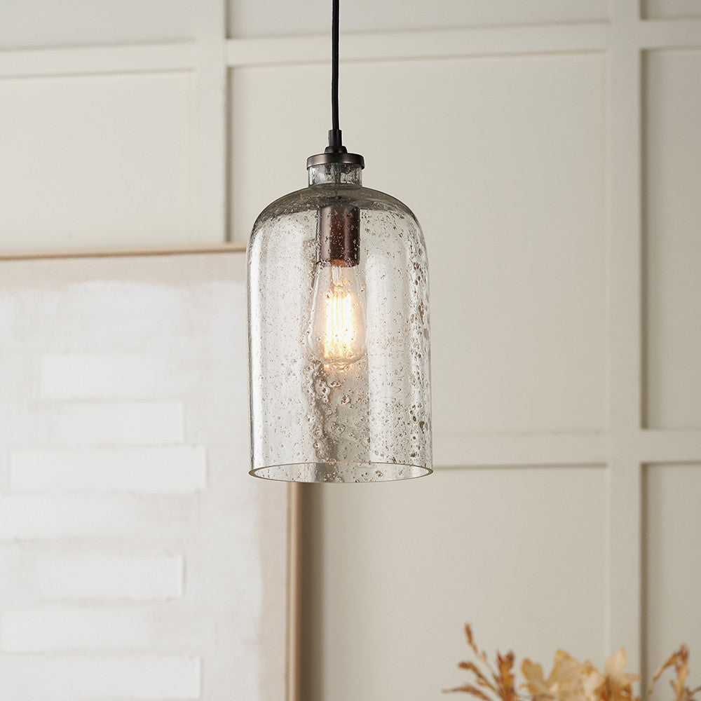 Ophelia Grey Bubble Glass Pendant
