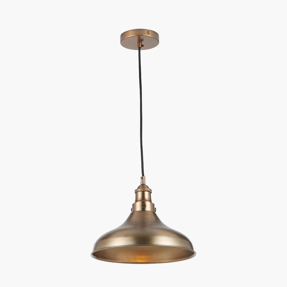 Ellis Antique Brass Café Metal Pendant