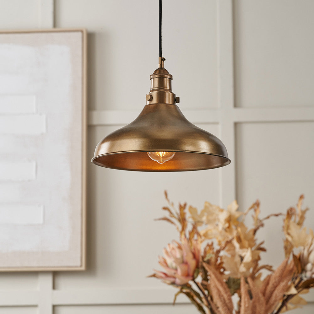 Ellis Antique Brass Café Metal Pendant