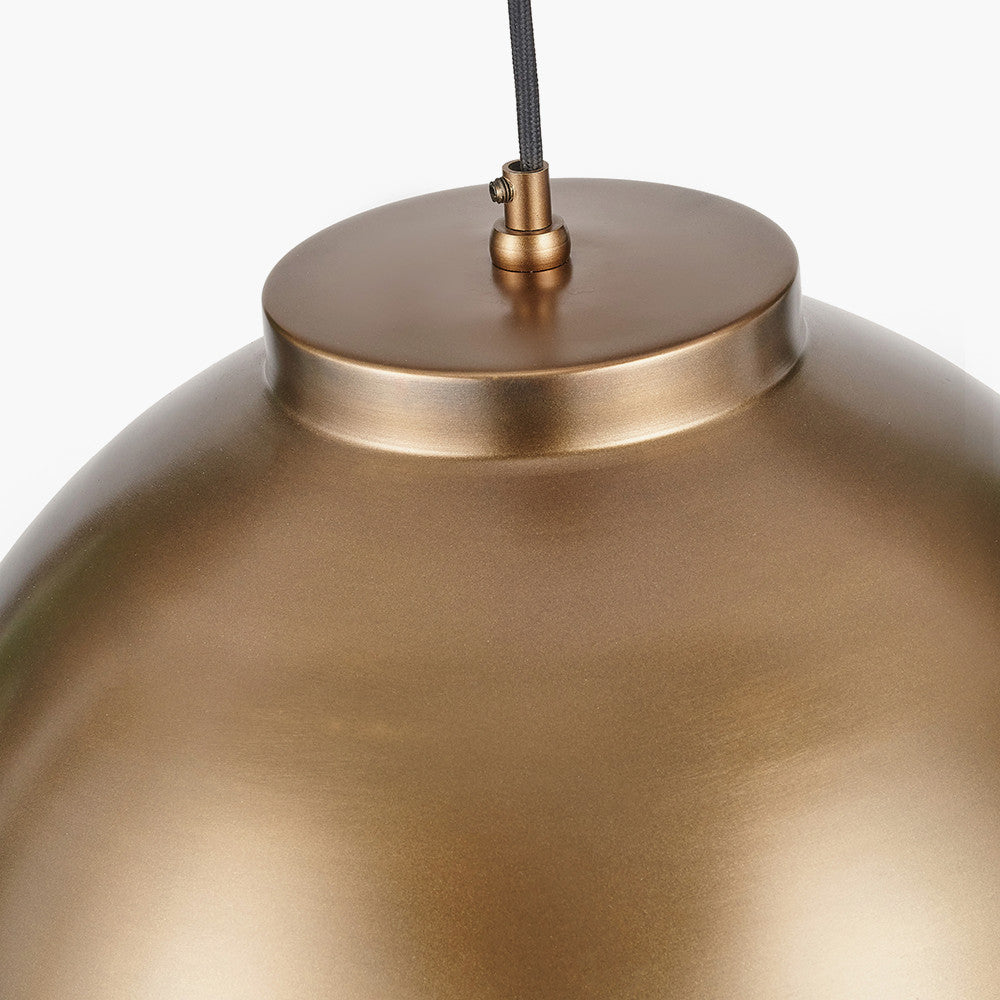 Harlem Antique Brass Domed Metal Pendant