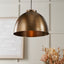 Harlem Antique Brass Domed Metal Pendant