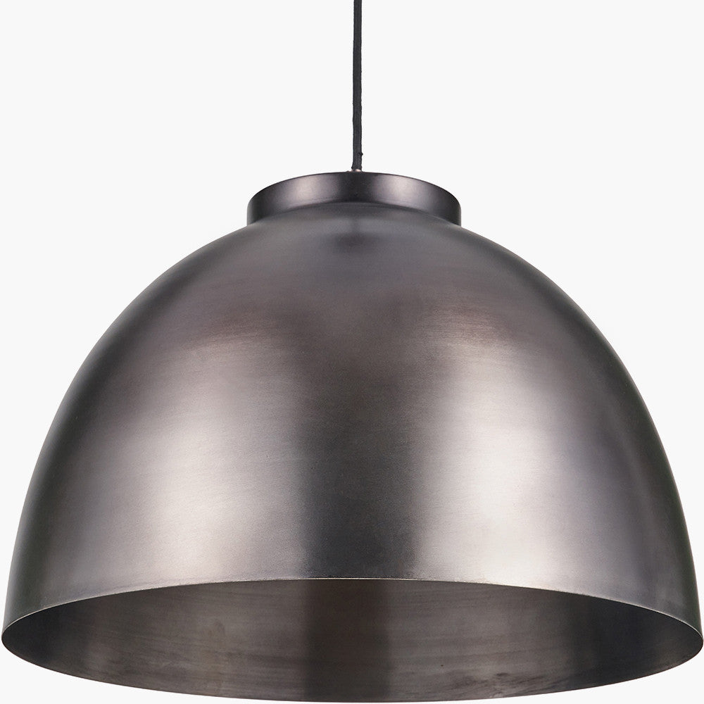 Harlem Antique Bronze Domed Metal Pendant