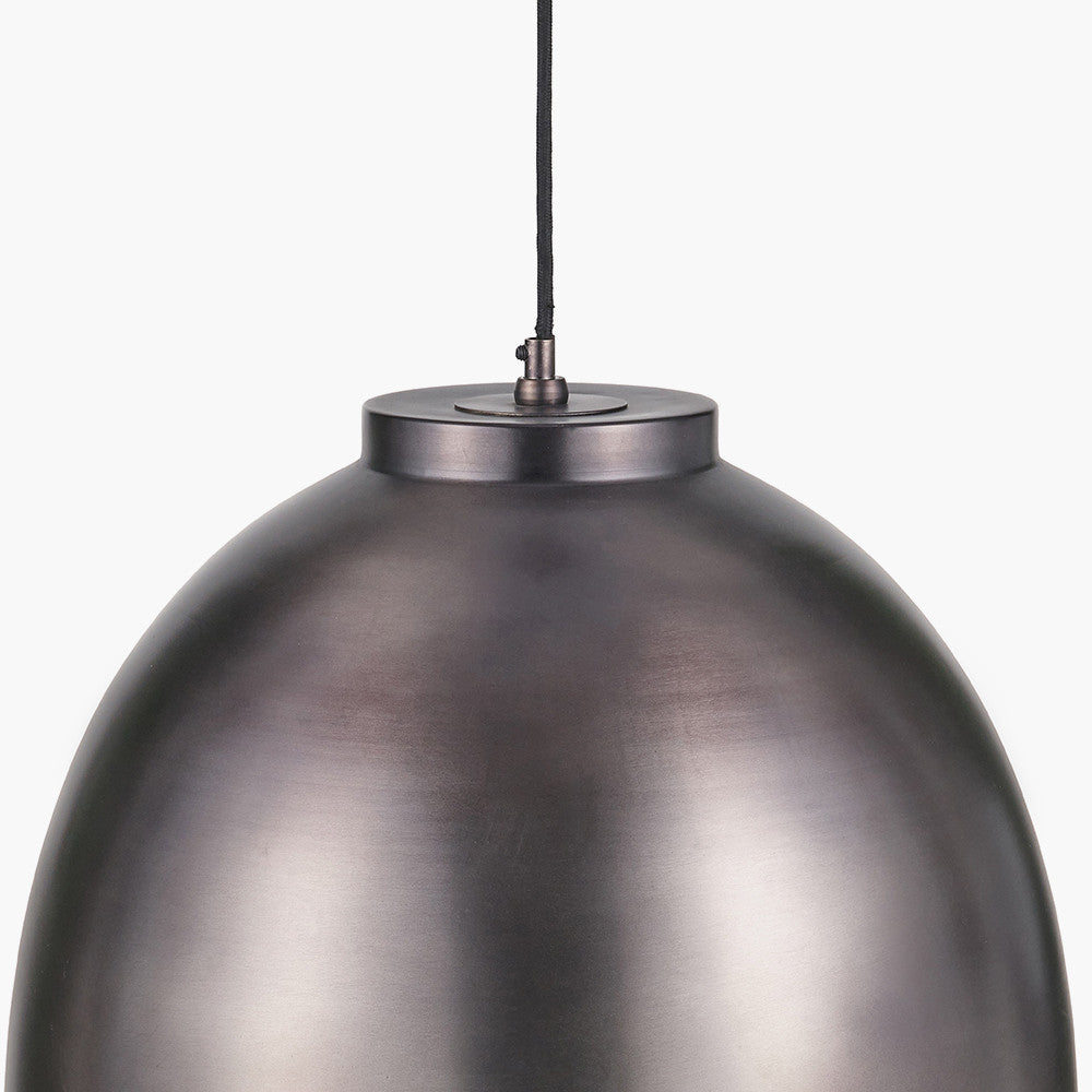 Harlem Antique Bronze Domed Metal Pendant