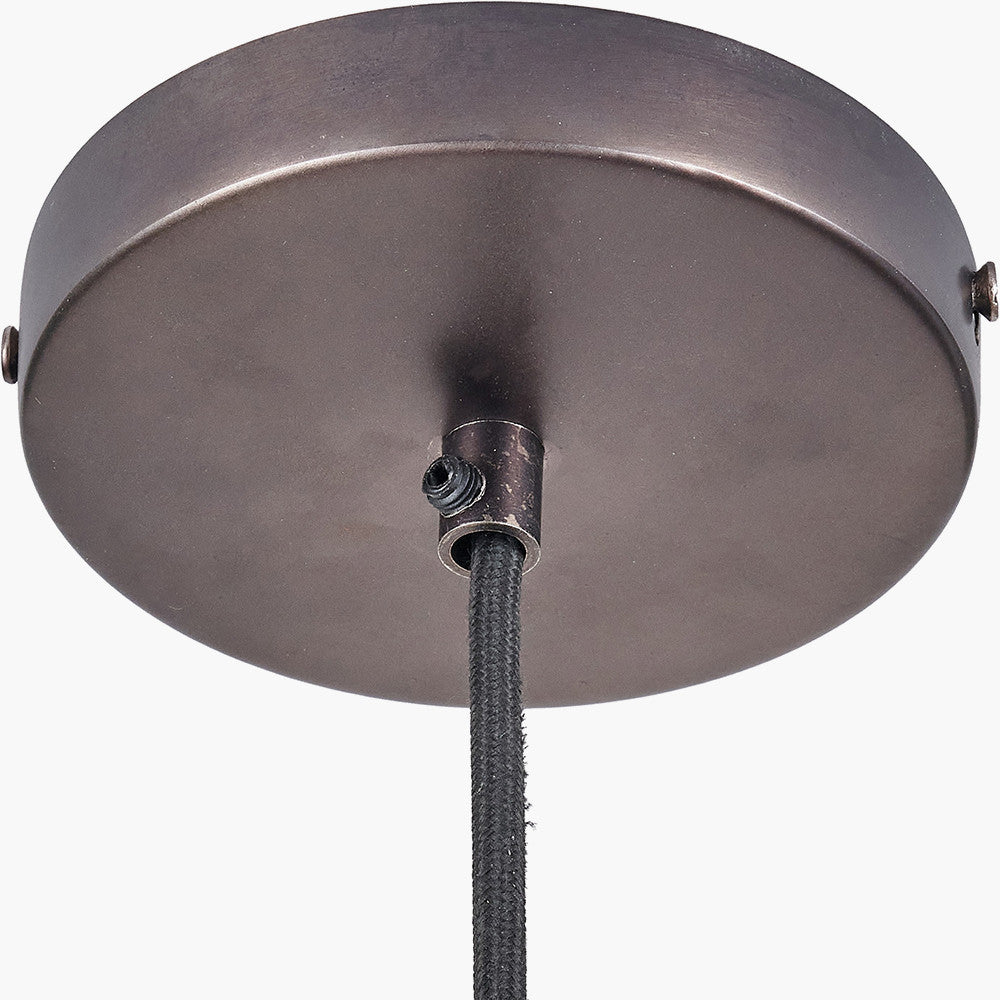 Harlem Antique Bronze Domed Metal Pendant