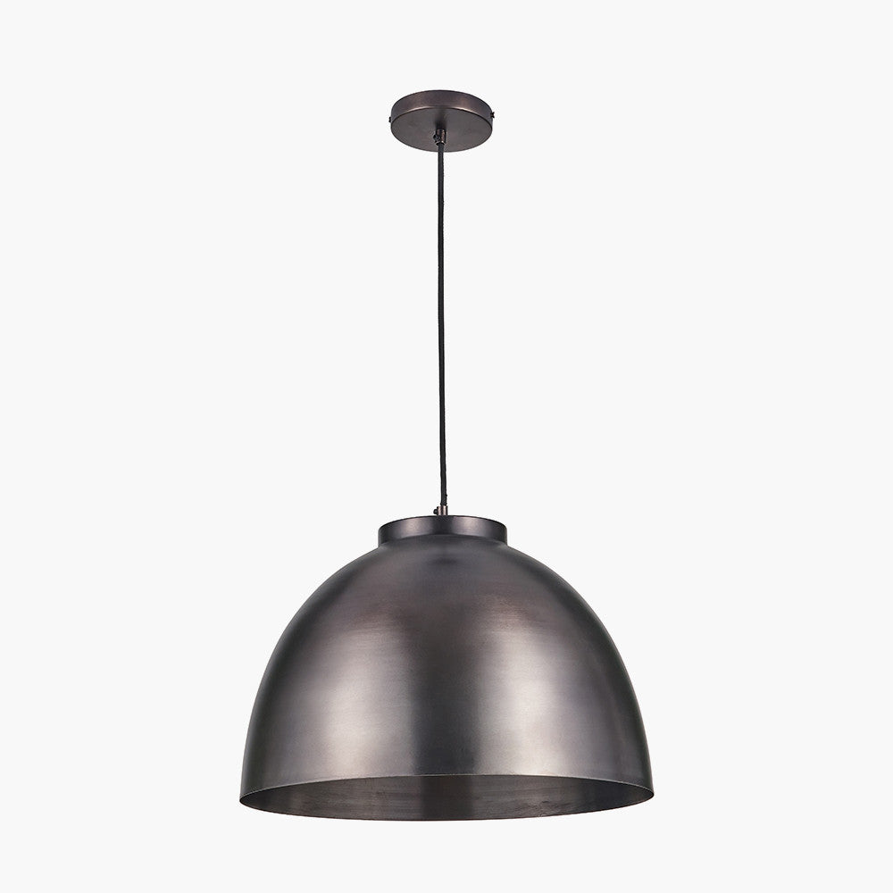 Harlem Antique Bronze Domed Metal Pendant