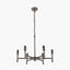 Piero Antique Bronze Metal 6 Arm Pendant with Pelham 15cm White Handloom Tapered Candle Clip Lampshades