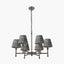 Piero Antique Bronze Metal 6 Arm Pendant with Vienna 16cm Black Chevron Mushroom Pleat Lampshade