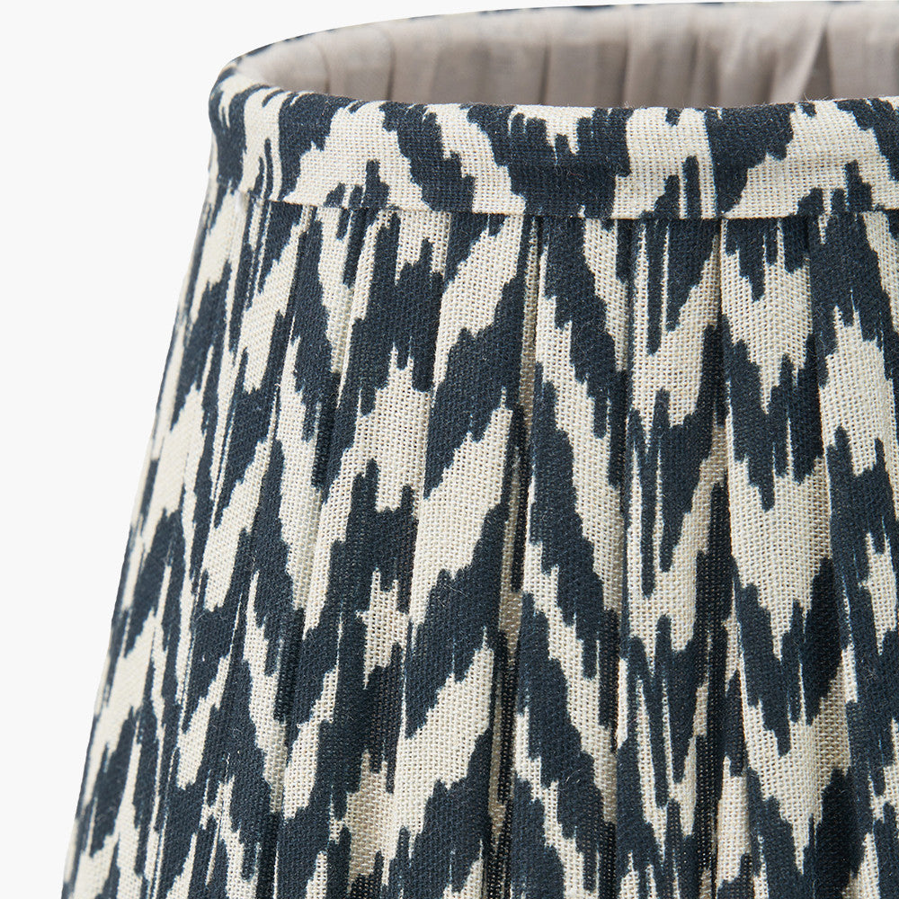 Piero Antique Bronze Metal 6 Arm Pendant with Vienna 16cm Black Chevron Mushroom Pleat Lampshade