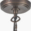 Piero Antique Bronze Metal 6 Arm Pendant with Floressa 16cm Red Floral Patterned Mushroom Pleat Tapered Lamp Shade