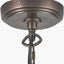 Piero Antique Bronze Metal 6 Arm Pendant with Kamilah 16cm Blue Chevron Patterned Mushroom Pleat Tapered Lamp Shade