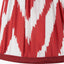 Piero Antique Bronze Metal 6 Arm Pendant with Kamilah 16cm Red Chevron Patterned Mushroom Pleat Tapered Lamp Shade