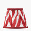 Piero Antique Bronze Metal 6 Arm Pendant with Kamilah 16cm Red Chevron Patterned Mushroom Pleat Tapered Lamp Shade