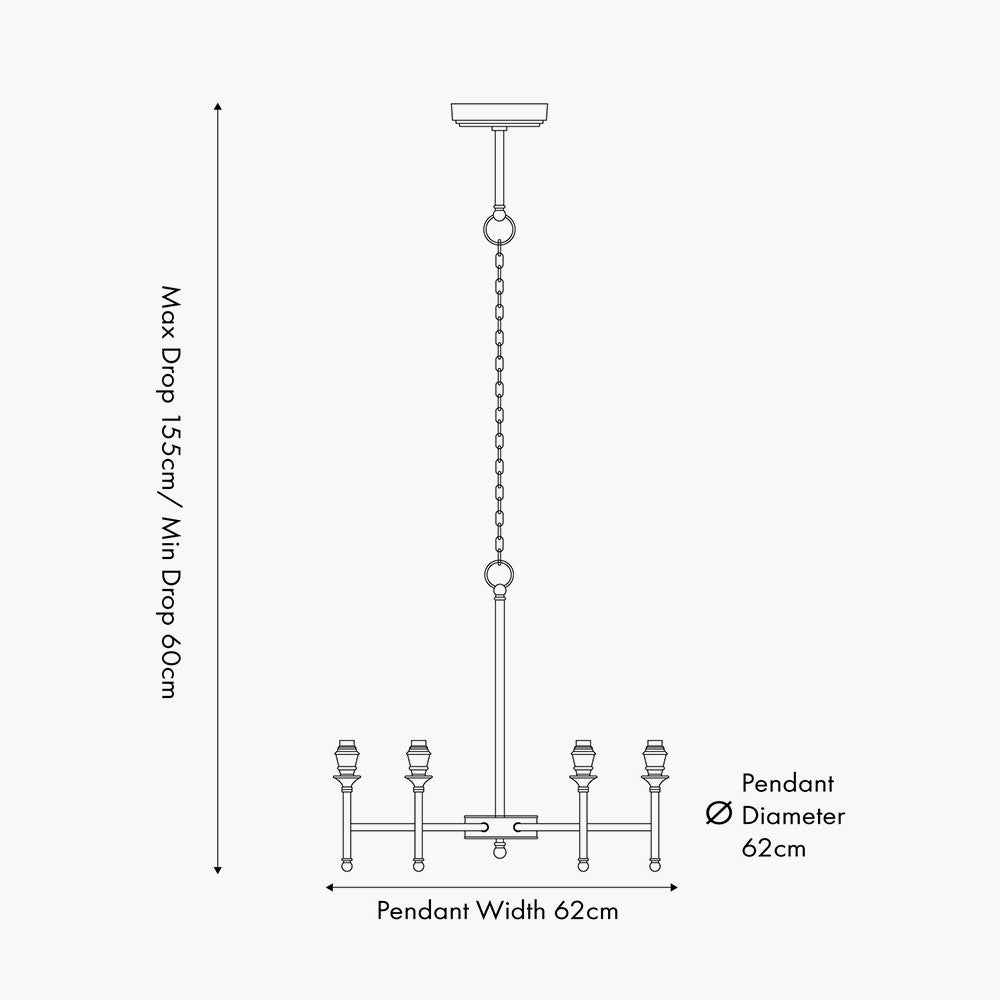 Piero Antique Bronze Metal 6 Arm Pendant