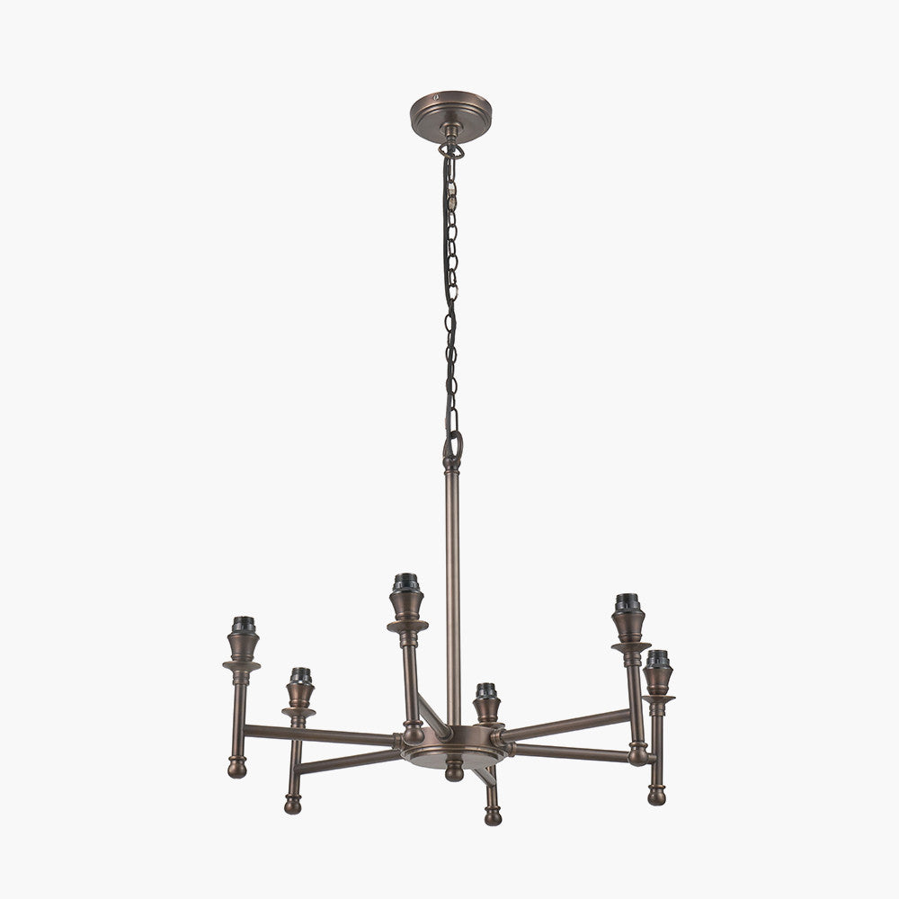 Piero Antique Bronze Metal 6 Arm Pendant