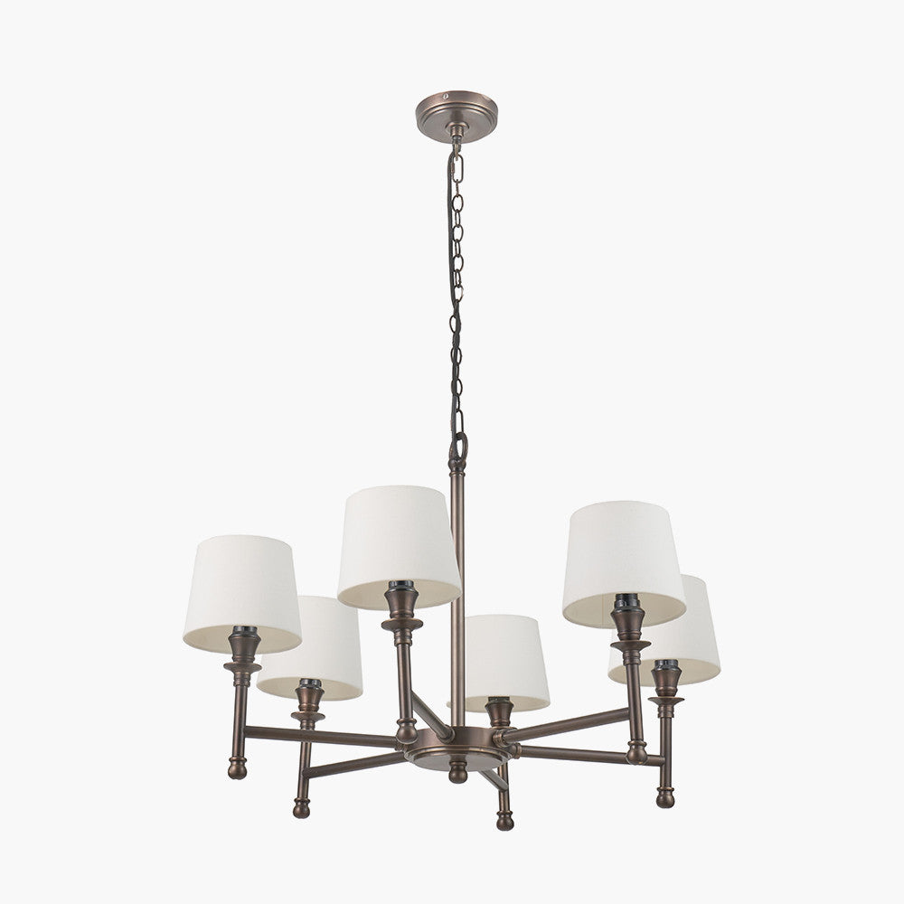 Piero Antique Bronze Metal 6 Arm Pendant