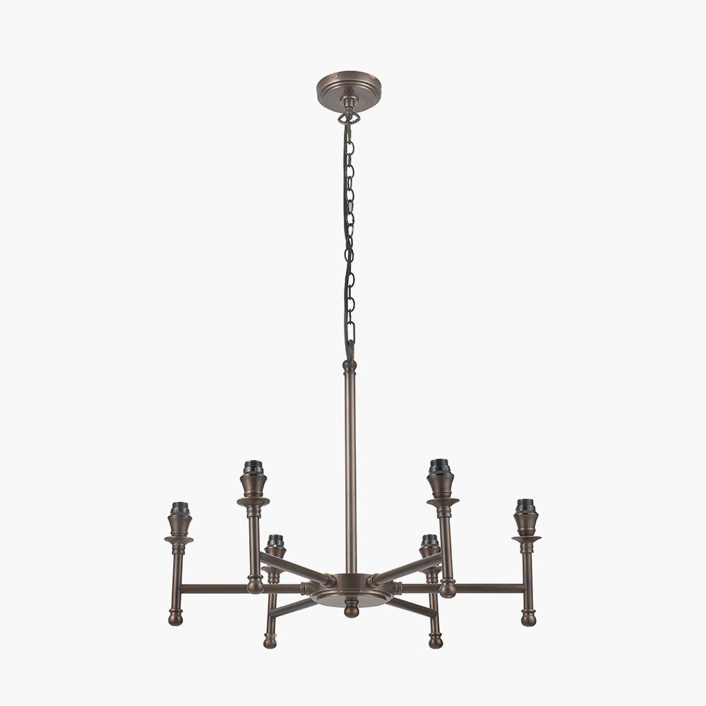 Piero Antique Bronze Metal 6 Arm Pendant
