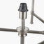 Salvatore Antique Silver Metal 6 Arm Pendant with Pelham 15cm Taupe Handloom Tapered Candle Clip Lampshades