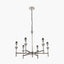 Salvatore Antique Silver Metal 6 Arm Pendant with Pelham 15cm White Handloom Tapered Candle Clip Lampshades
