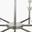 Salvatore Antique Silver Metal 6 Arm Pendant with Thiago 16cm Cinnamon Stripe Mushroom Pleat Tapered Lampshade