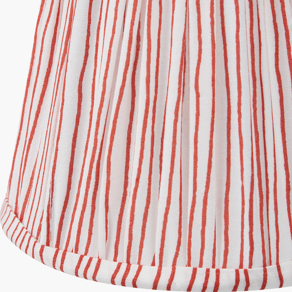 Salvatore Antique Silver Metal 6 Arm Pendant with Thiago 16cm Cinnamon Stripe Mushroom Pleat Tapered Lampshade