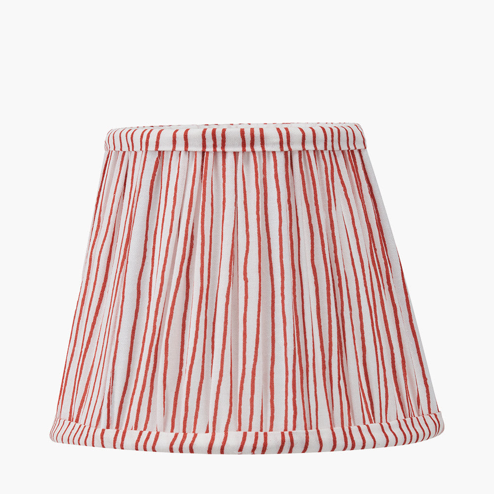 Salvatore Antique Silver Metal 6 Arm Pendant with Thiago 16cm Cinnamon Stripe Mushroom Pleat Tapered Lampshade