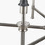 Salvatore Antique Silver Metal 6 Arm Pendant with Thiago 16cm Ocean Blue Stripe Mushroom Pleat Tapered Lampshade