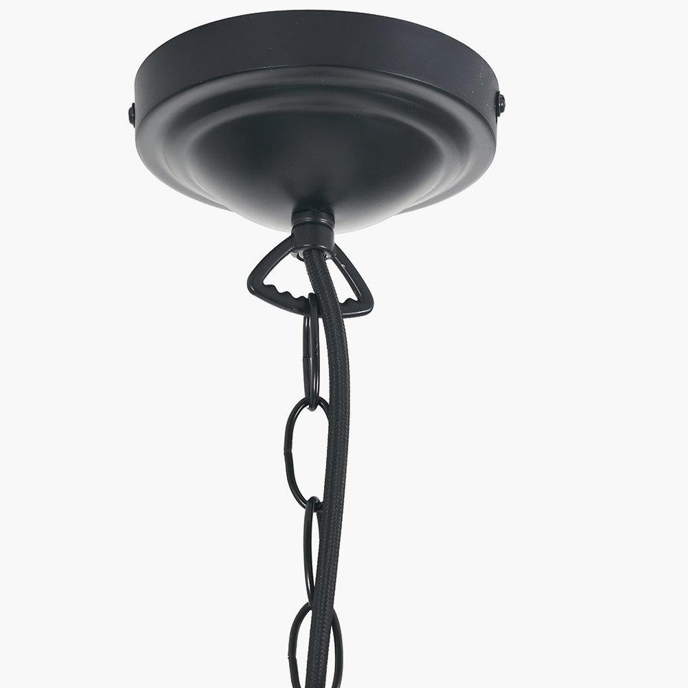 Ari Black Metal Curved 5 Arm Pendant