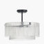 Clara Ribbed Glass Black Metal Round Pendant