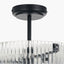 Clara Ribbed Glass Black Metal Round Pendant
