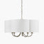 Seraphine Matt Antique Brass Metal and White Cotton Mix Scallop Shaded 5 Arm Pendant