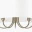 Seraphine Matt Antique Brass Metal and White Cotton Mix Scallop Shaded 5 Arm Pendant