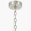 Seraphine Matt Antique Brass Metal and White Cotton Mix Scallop Shaded 5 Arm Pendant