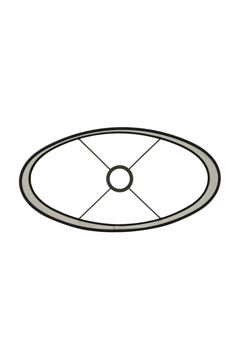 Shade oval straight slim 30-15-25 cm VELOURS black-taupe